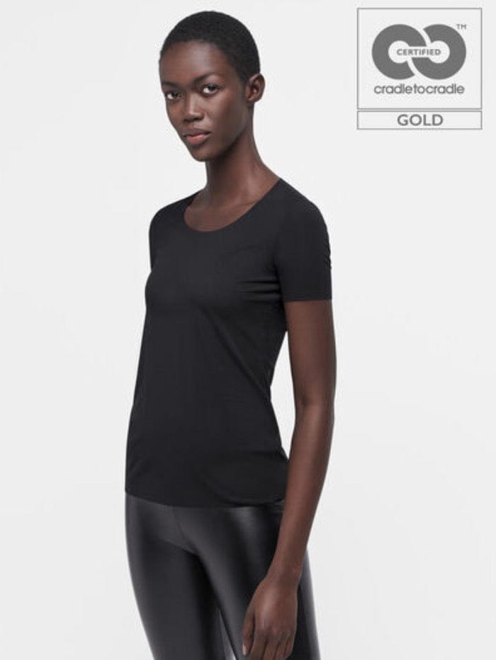 Wolford Ready To Wear By Wolford Wolford Aurora Pure Top Short Sleeves Black 52764 7005 izzi-of-baslow